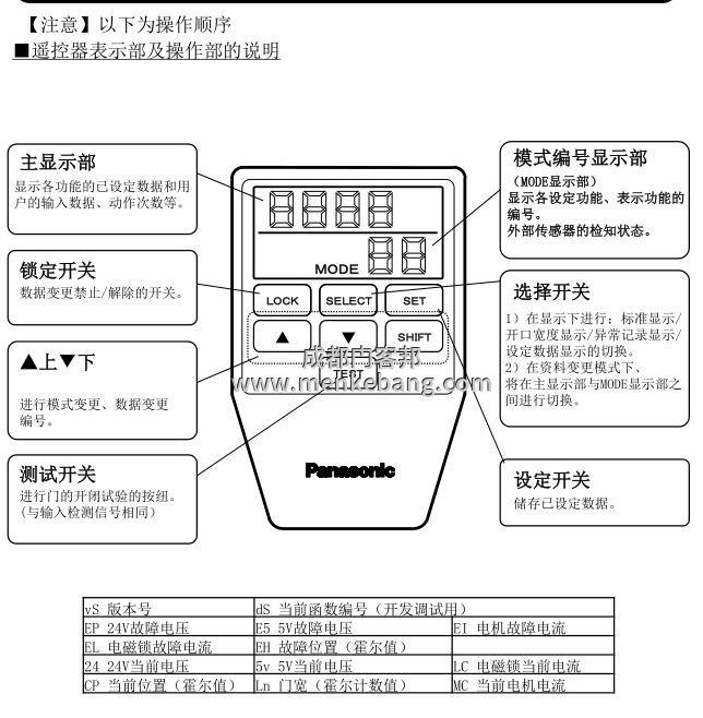 松下自动门调节开关门速度方法