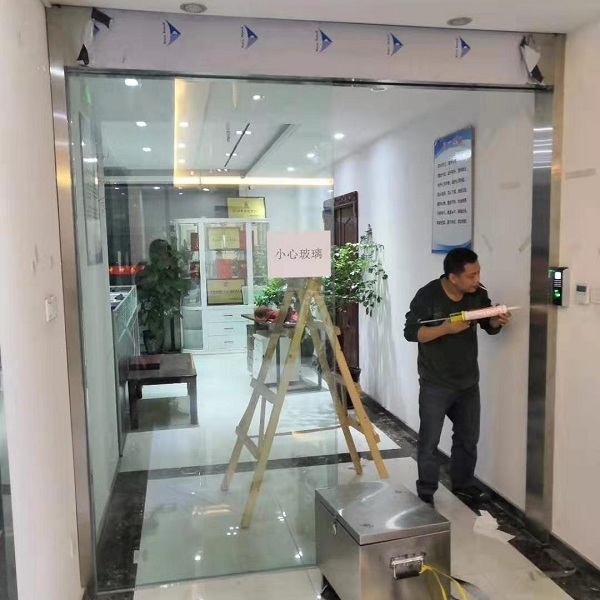 门禁自动门安装案例，办公室门禁自动门